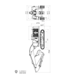 CAT C374F Graafmachine Metaal Met Hydrauliek Kit (1/14) -Speelgoedwinkel Voor Vrachtwagens LES BA B0001 lesu cat excavator rc 1 14 hydraulic 22 800x800h.jpg