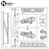 Tamiya Volvo FH16 Grill En Lampen Onderdelen (N / 10115874) 1/14