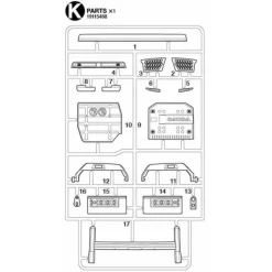 Tamiya Volvo FH16 Mat Chrome Onderdelen (K / 19115488) 1/14