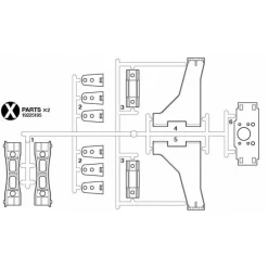 Tamiya Volvo FH16 Dwars Balken Onderdelen (X / 19225195) 1/14