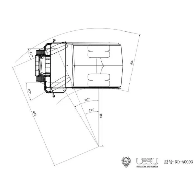 Aoue R100E Mijnbouw Vrachtwagen 1/16 - Kit 19 Aoue R100E Mijnbouw Vrachtwagen 1/16 - Kit - Afbeelding 19