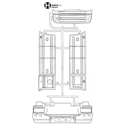 Tamiya Scania R470 Bumper En Sideskirts (H / 0004519) 1/14