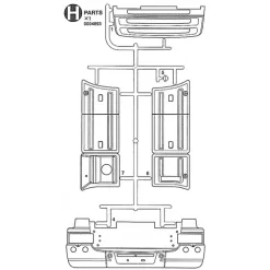 Tamiya Scania R620 Bumper En Sideskirts (H / 4893) 1/14