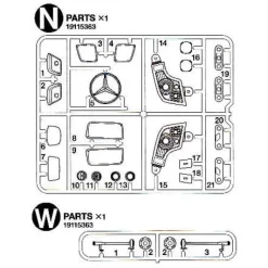 Tamiya Mercedes Actros Koplampen / Chromen (N/W 19115363) 1/14