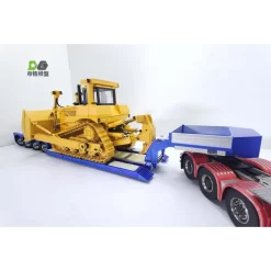 4 Assige Dieplader Met Stuurassen 1/14 - Blauw