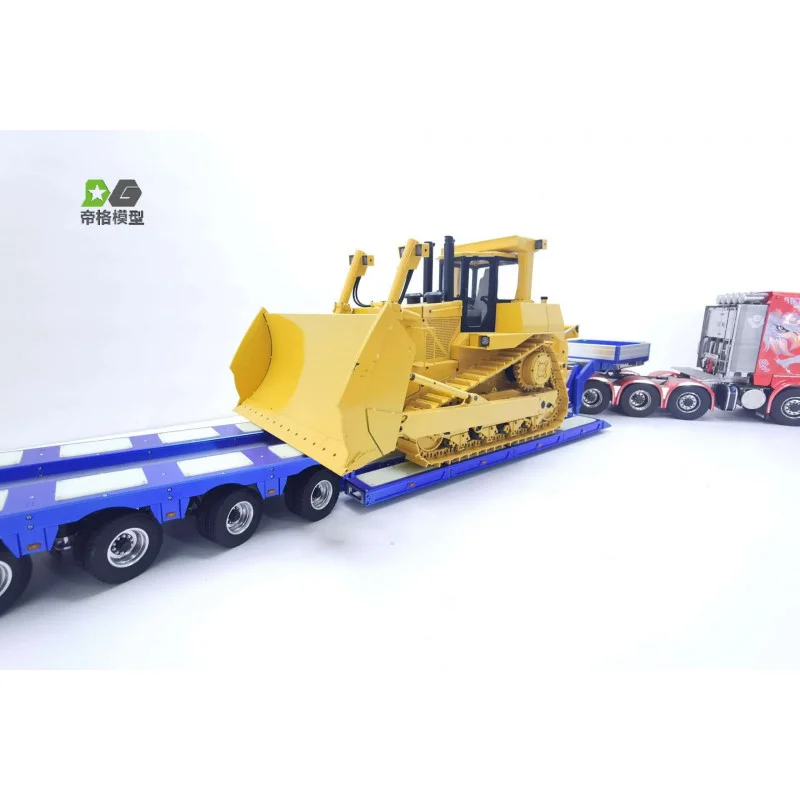 4 Assige Dieplader Met Stuurassen 1/14 - Blauw 2 4 Assige Dieplader Met Stuurassen 1/14 - Blauw - Afbeelding 2