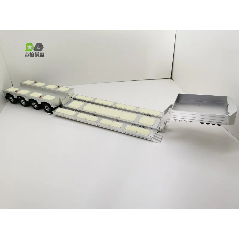 4 Assige Dieplader Met Stuurassen 1/14 - Blauw 4 4 Assige Dieplader Met Stuurassen 1/14 - Blauw - Afbeelding 4