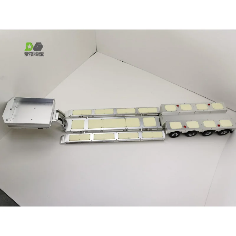 4 Assige Dieplader Met Stuurassen 1/14 - Rood 7 4 Assige Dieplader Met Stuurassen 1/14 - Rood - Afbeelding 7